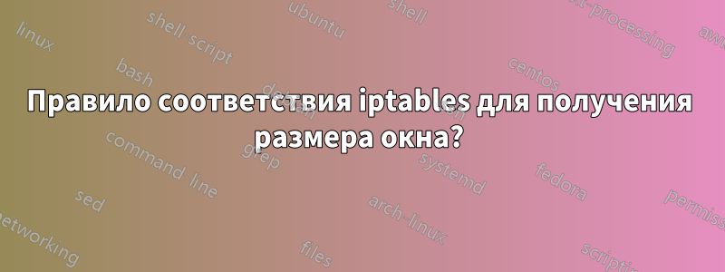 Правило соответствия iptables для получения размера окна?