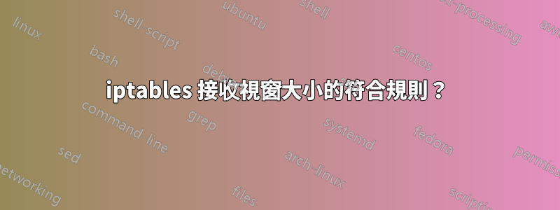 iptables 接收視窗大小的符合規則？