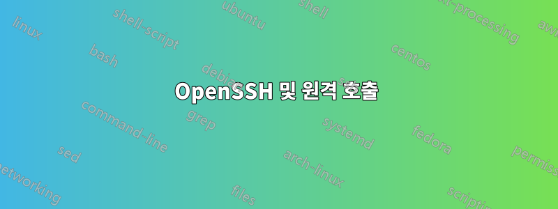 OpenSSH 및 원격 호출