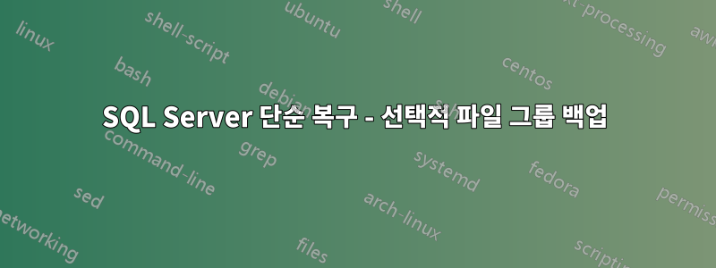 SQL Server 단순 복구 - 선택적 파일 그룹 백업