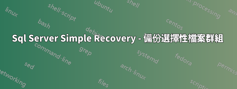 Sql Server Simple Recovery - 備份選擇性檔案群組