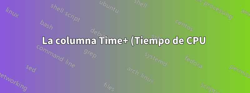 La columna Time+ (Tiempo de CPU) en el comando superior informa incorrectamente