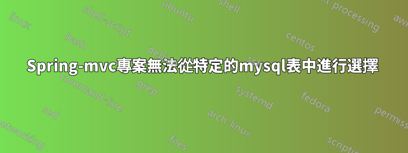 Spring-mvc專案無法從特定的mysql表中進行選擇