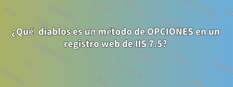 ¿Qué diablos es un método de OPCIONES en un registro web de IIS 7.5?