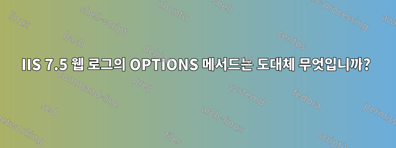 IIS 7.5 웹 로그의 OPTIONS 메서드는 도대체 무엇입니까?