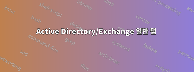 Active Directory/Exchange 일반 탭