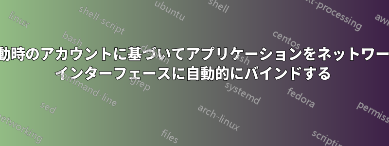 起動時のアカウントに基づいてアプリケーションをネットワーク インターフェースに自動的にバインドする