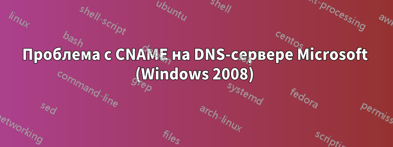 Проблема с CNAME на DNS-сервере Microsoft (Windows 2008)