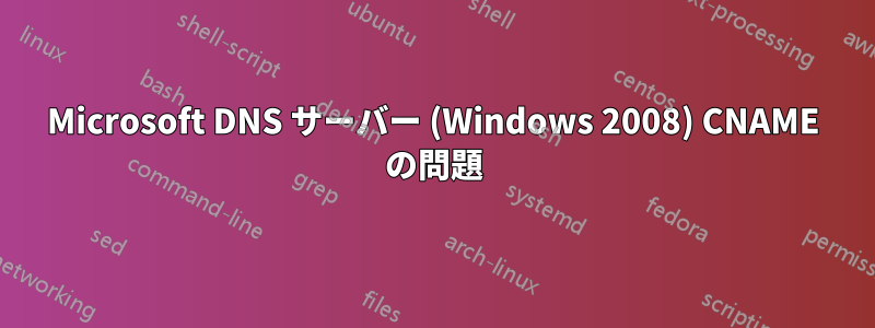 Microsoft DNS サーバー (Windows 2008) CNAME の問題