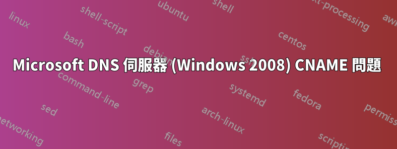 Microsoft DNS 伺服器 (Windows 2008) CNAME 問題