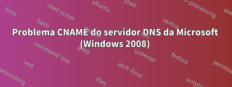 Problema CNAME do servidor DNS da Microsoft (Windows 2008)