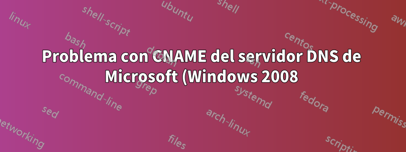 Problema con CNAME del servidor DNS de Microsoft (Windows 2008)