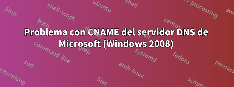 Problema con CNAME del servidor DNS de Microsoft (Windows 2008)