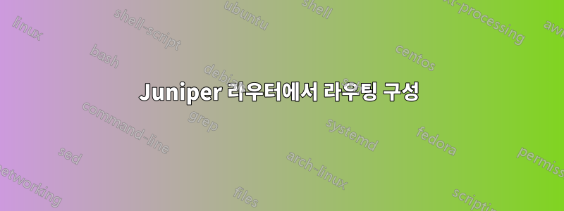 Juniper 라우터에서 라우팅 구성