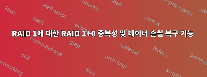 RAID 1에 대한 RAID 1+0 중복성 및 데이터 손실 복구 기능