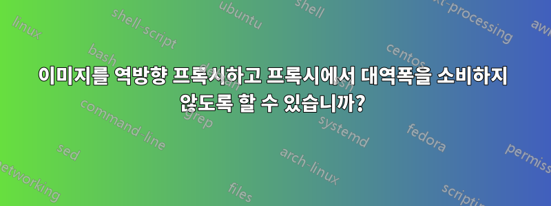 이미지를 역방향 프록시하고 프록시에서 대역폭을 소비하지 않도록 할 수 있습니까?