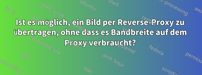 Ist es möglich, ein Bild per Reverse-Proxy zu übertragen, ohne dass es Bandbreite auf dem Proxy verbraucht?