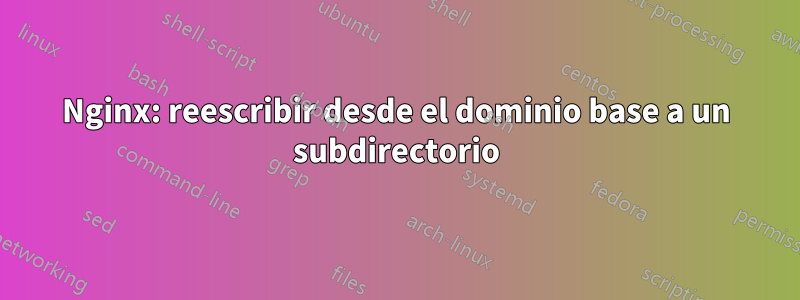 Nginx: reescribir desde el dominio base a un subdirectorio