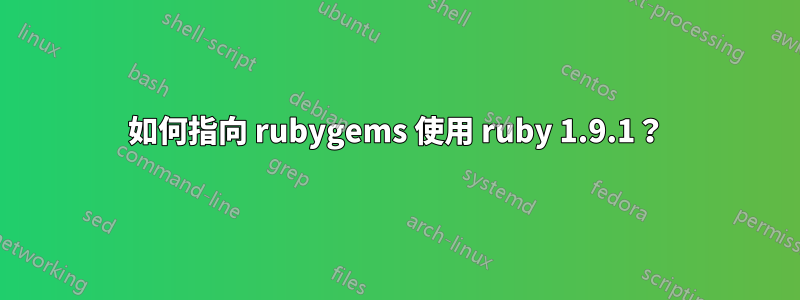 如何指向 ruby​​gems 使用 ruby​​ 1.9.1？