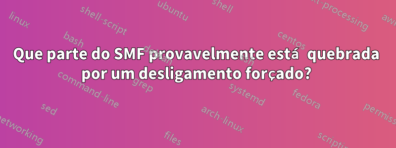 Que parte do SMF provavelmente está quebrada por um desligamento forçado?