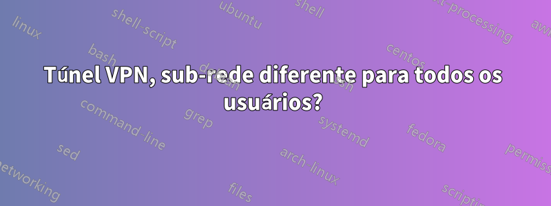 Túnel VPN, sub-rede diferente para todos os usuários?
