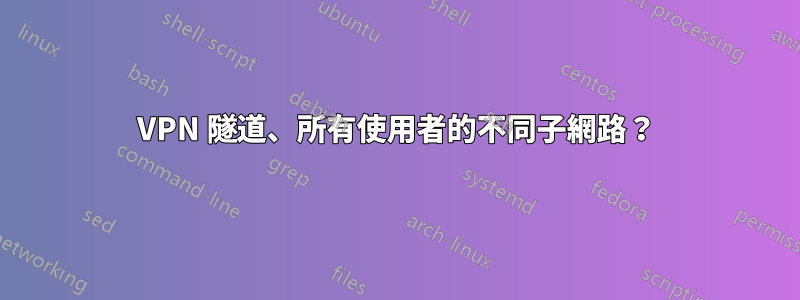 VPN 隧道、所有使用者的不同子網路？