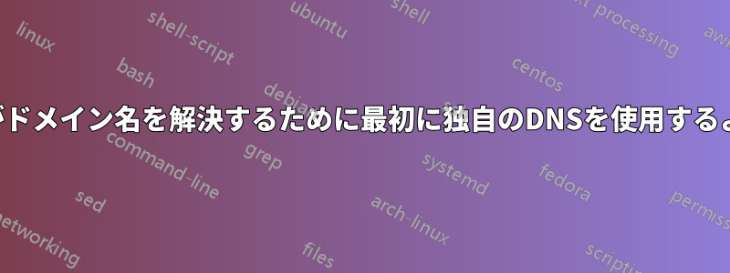 サーバーがドメイン名を解決するために最初に独自のDNSを使用するようにする