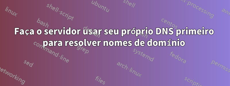 Faça o servidor usar seu próprio DNS primeiro para resolver nomes de domínio