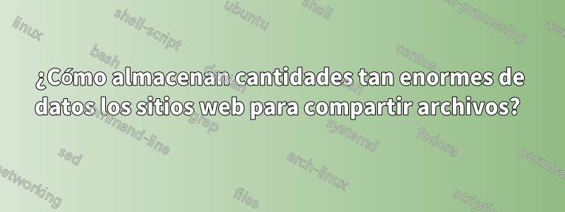 ¿Cómo almacenan cantidades tan enormes de datos los sitios web para compartir archivos? 