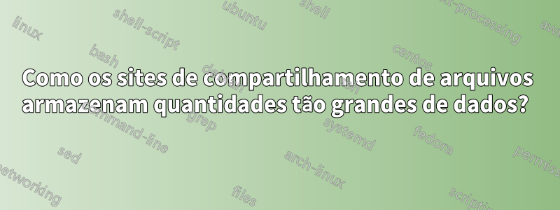 Como os sites de compartilhamento de arquivos armazenam quantidades tão grandes de dados? 