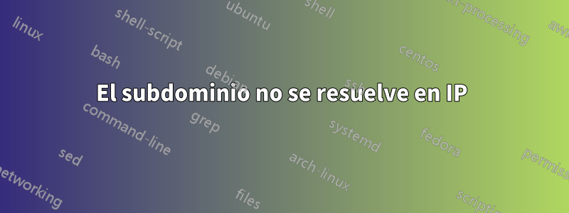 El subdominio no se resuelve en IP