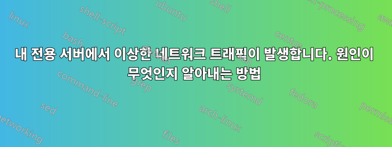 내 전용 서버에서 이상한 네트워크 트래픽이 발생합니다. 원인이 무엇인지 알아내는 방법