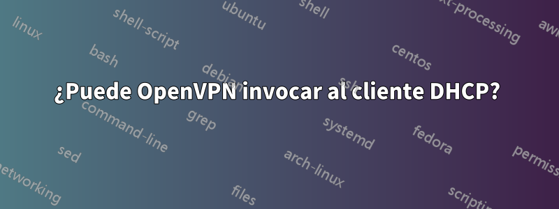 ¿Puede OpenVPN invocar al cliente DHCP?