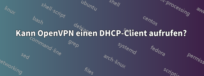 Kann OpenVPN einen DHCP-Client aufrufen?