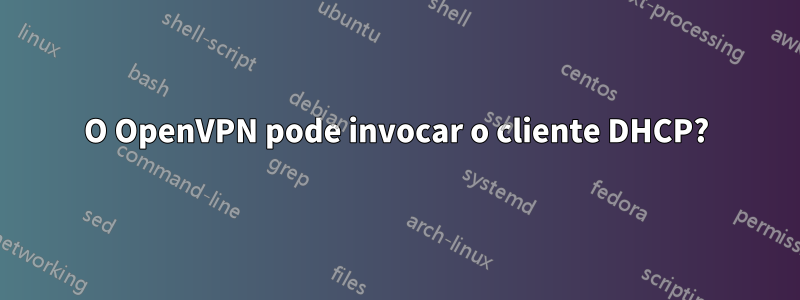 O OpenVPN pode invocar o cliente DHCP?