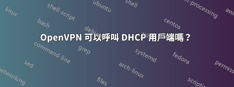 OpenVPN 可以呼叫 DHCP 用戶端嗎？