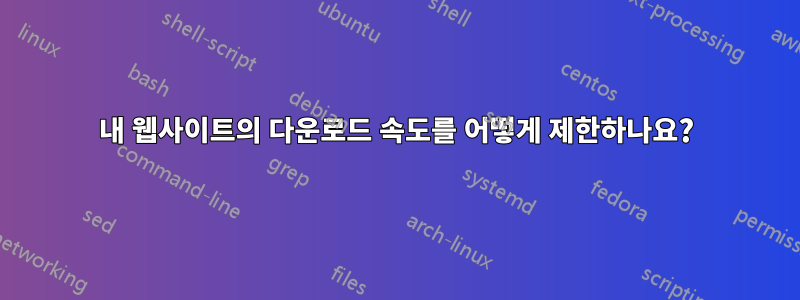 내 웹사이트의 다운로드 속도를 어떻게 제한하나요?