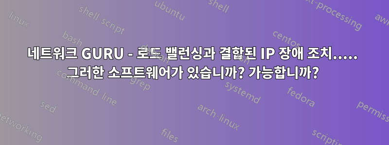 네트워크 GURU - 로드 밸런싱과 결합된 IP 장애 조치..... 그러한 소프트웨어가 있습니까? 가능합니까?