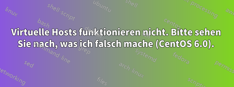 Virtuelle Hosts funktionieren nicht. Bitte sehen Sie nach, was ich falsch mache (CentOS 6.0).