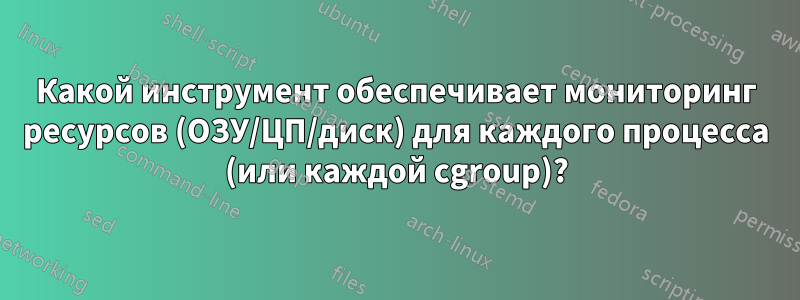 Какой инструмент обеспечивает мониторинг ресурсов (ОЗУ/ЦП/диск) для каждого процесса (или каждой cgroup)?