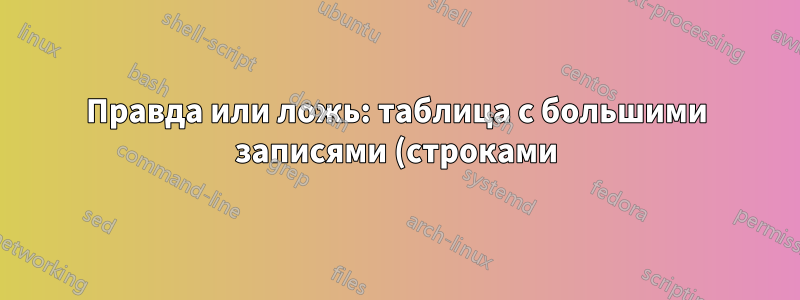 Правда или ложь: таблица с большими записями (строками) и большим количеством полей (столбцов) займет больше времени для возврата SQL-запроса?