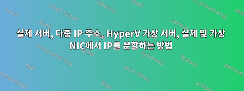 실제 서버, 다중 IP 주소, HyperV 가상 서버, 실제 및 가상 NIC에서 IP를 분할하는 방법