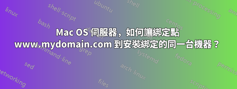 Mac OS 伺服器，如何讓綁定點 www.mydomain.com 到安裝綁定的同一台機器？