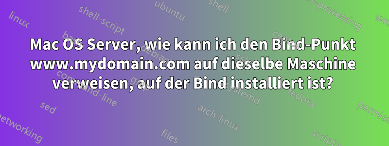 Mac OS Server, wie kann ich den Bind-Punkt www.mydomain.com auf dieselbe Maschine verweisen, auf der Bind installiert ist?