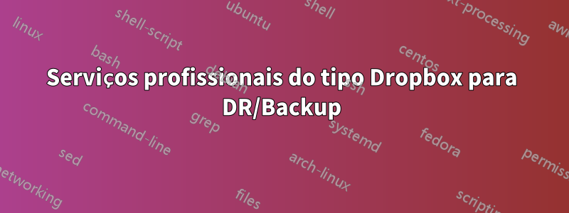 Serviços profissionais do tipo Dropbox para DR/Backup