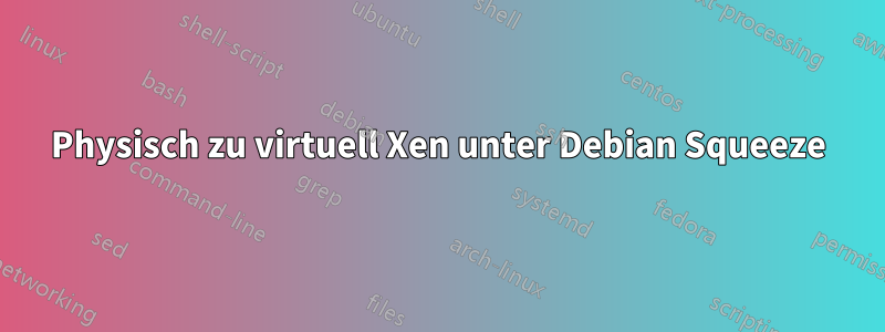 Physisch zu virtuell Xen unter Debian Squeeze