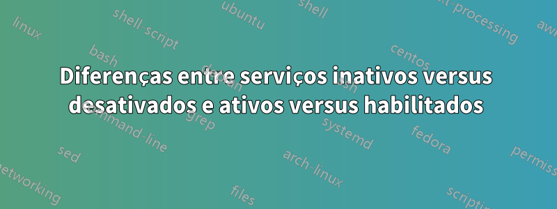 Diferenças entre serviços inativos versus desativados e ativos versus habilitados