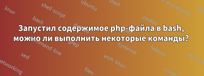 Запустил содержимое php-файла в bash, можно ли выполнить некоторые команды?