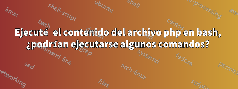 Ejecuté el contenido del archivo php en bash, ¿podrían ejecutarse algunos comandos?