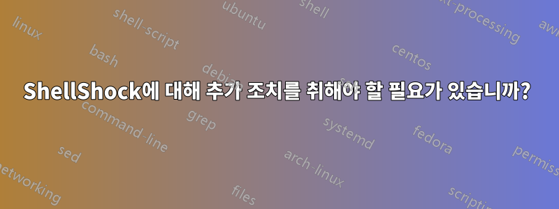 ShellShock에 대해 추가 조치를 취해야 할 필요가 있습니까?